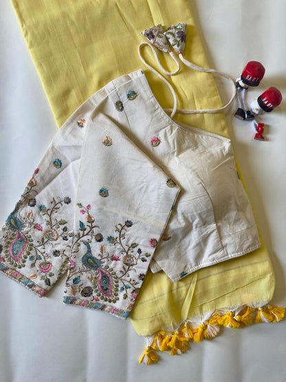 Khadi Cotton Saree And Blouse