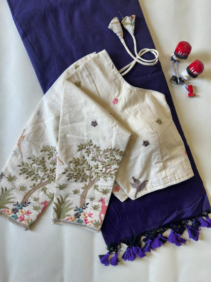 Khadi Cotton Saree And Blouse