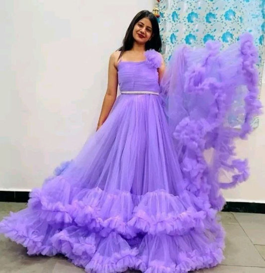 Dreamy Soft Net Frill Gown