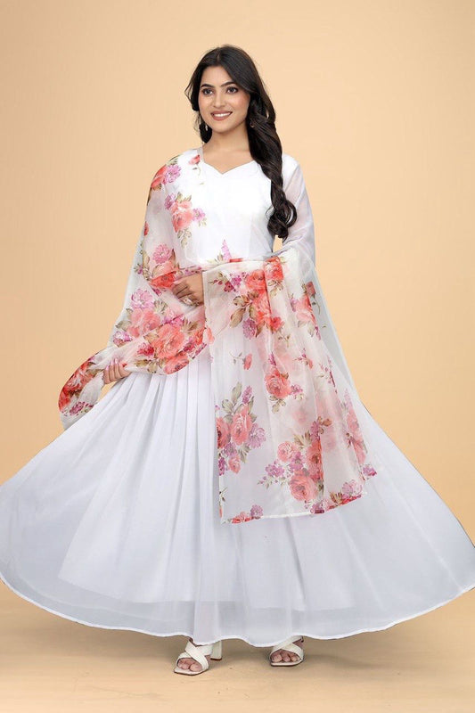 White Rose Flaired Gown