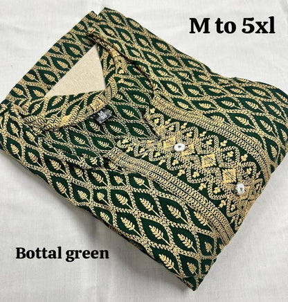 Rayon Chikan Print Kurti