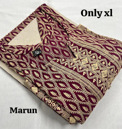 Rayon Chikan Print Kurti