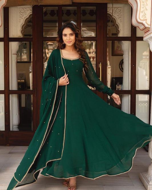 Handwork Gown With Dupatta