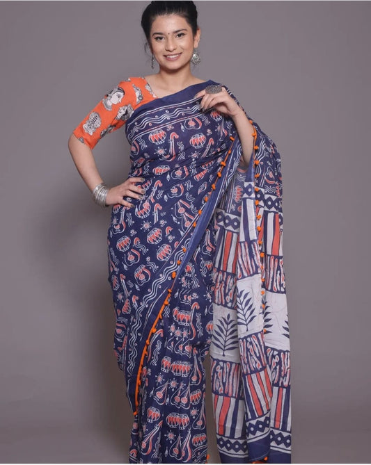 Chanderi Cotton Saree