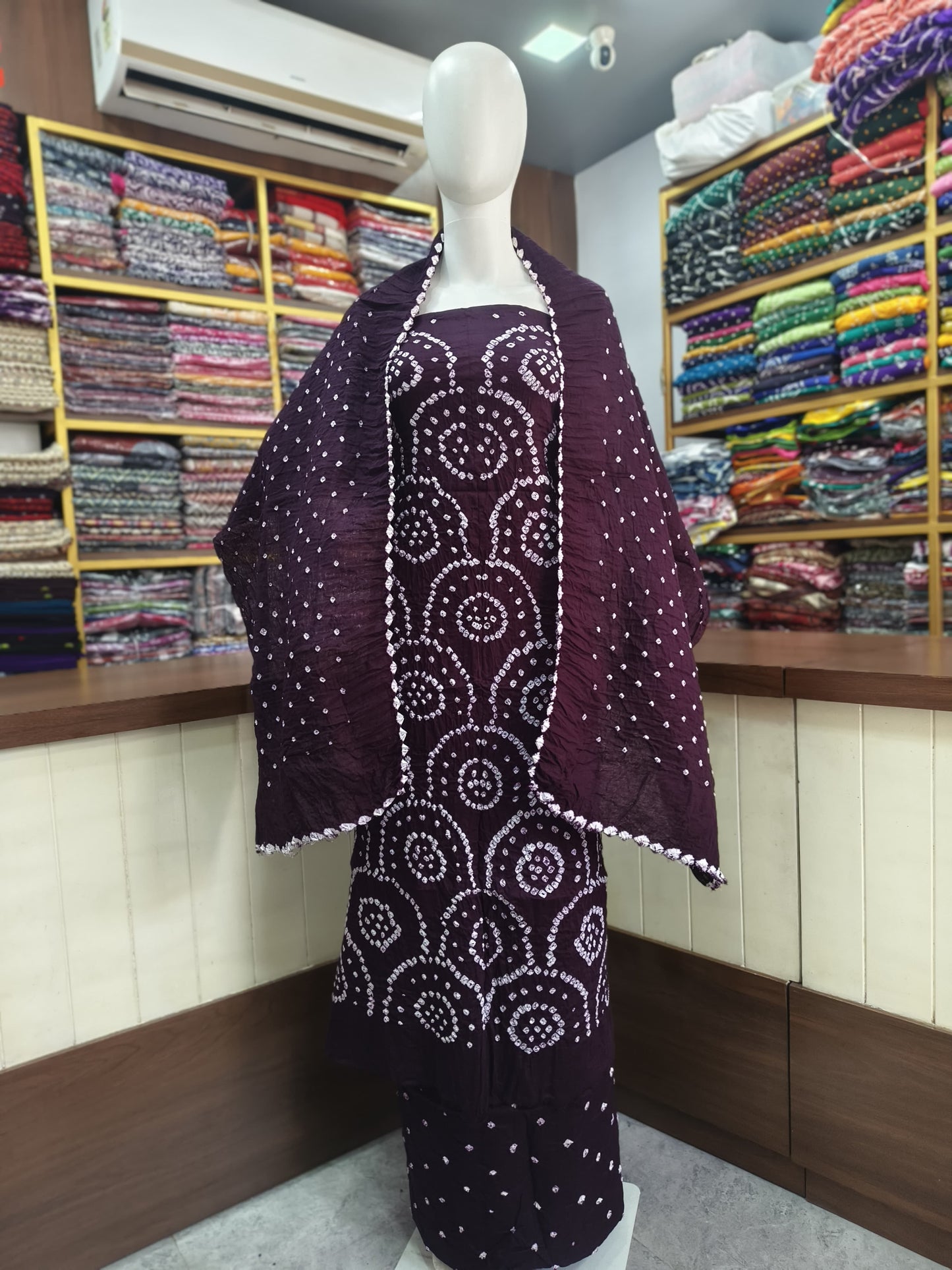 Satin Cotton Bandhej Suits