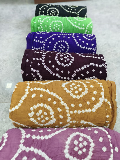 Satin Cotton Bandhej Suits