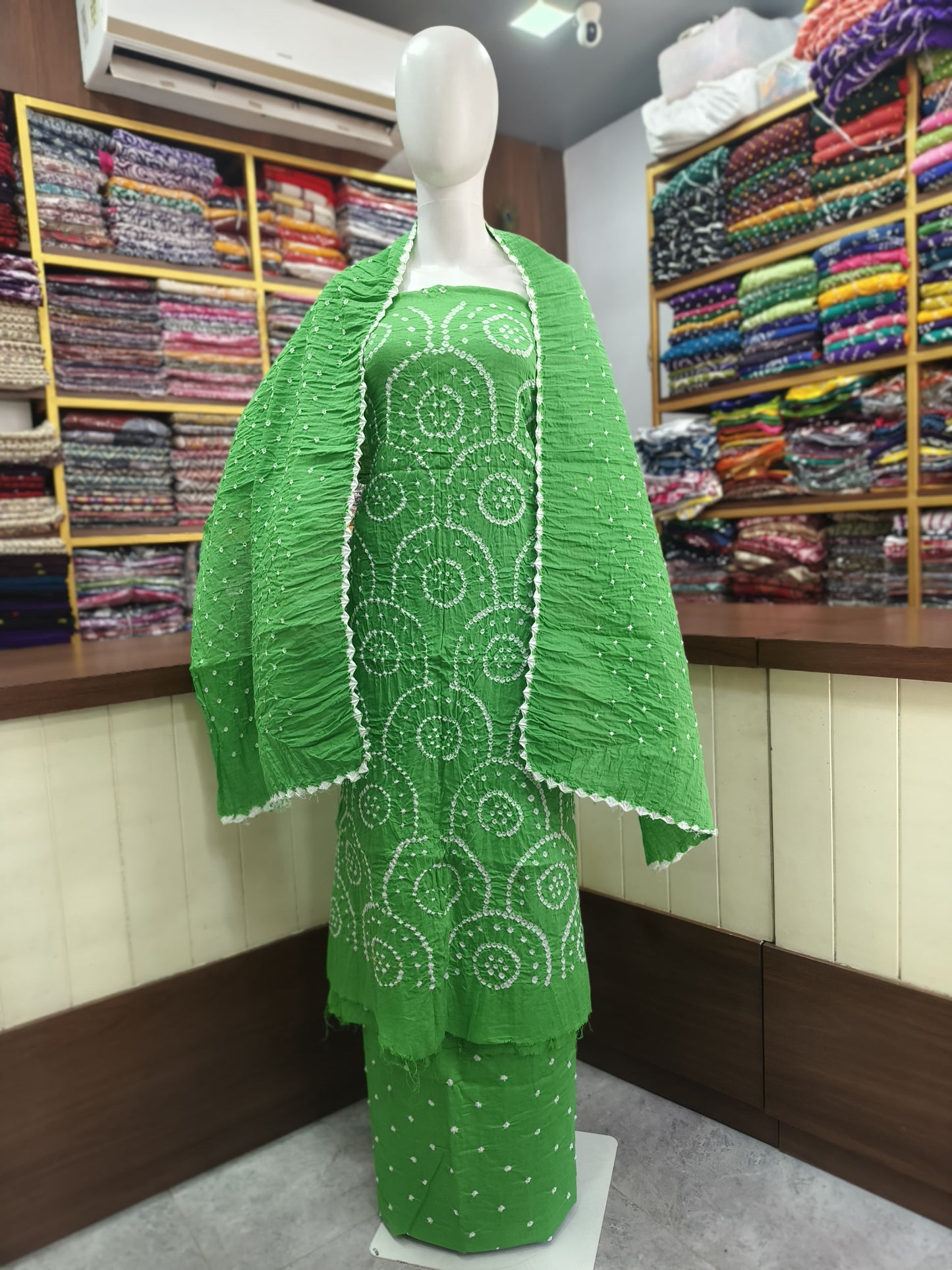 Satin Cotton Bandhej Suits
