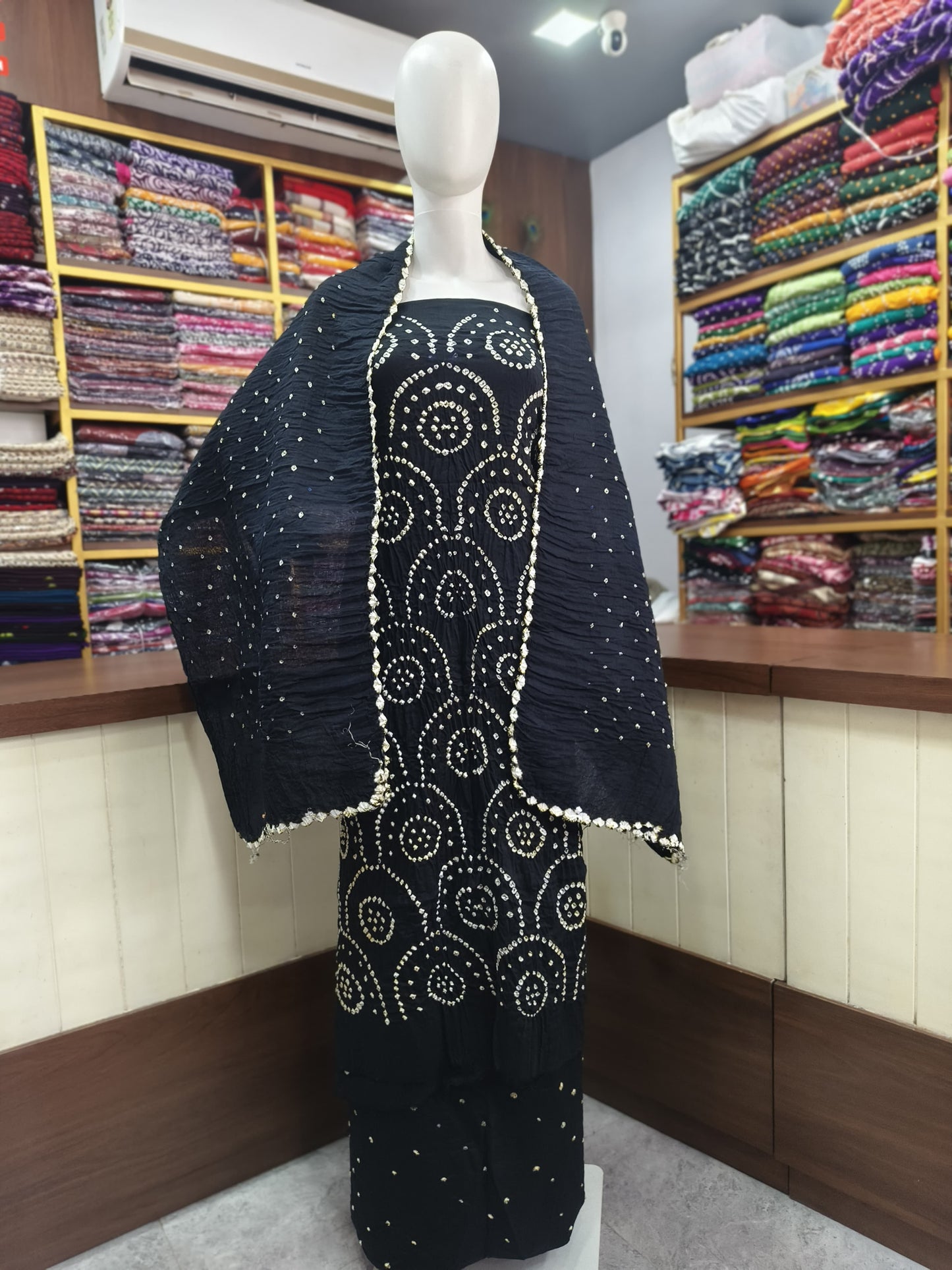 Satin Cotton Bandhej Suits