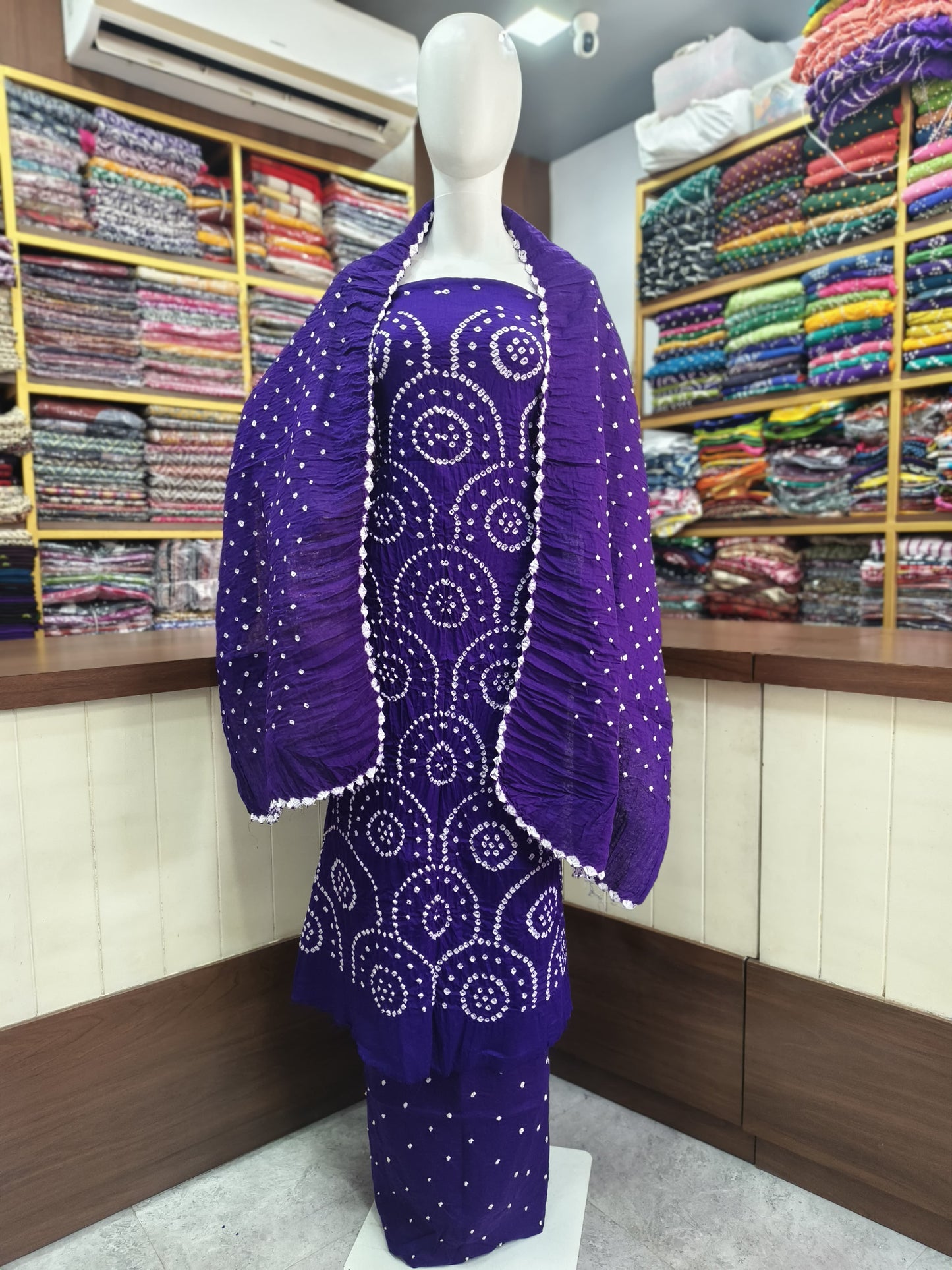 Satin Cotton Bandhej Suits