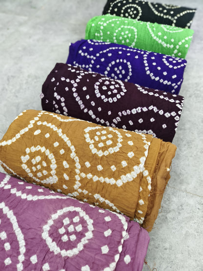 Satin Cotton Bandhej Suits
