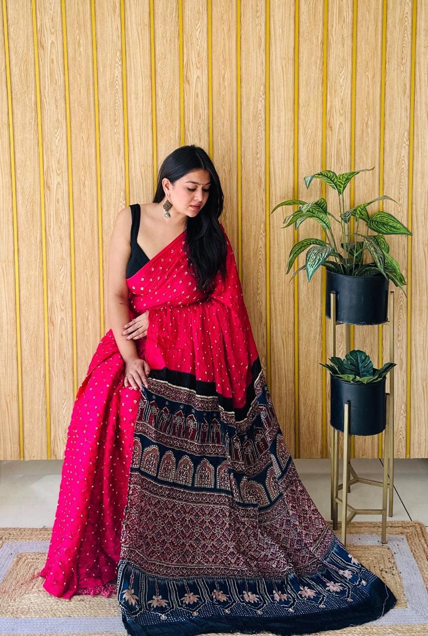 Lagdi Pure Gajji Soft Silk Saree