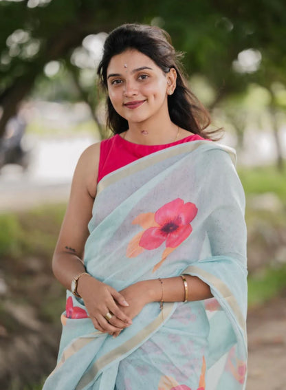 Flower Lenin Saree