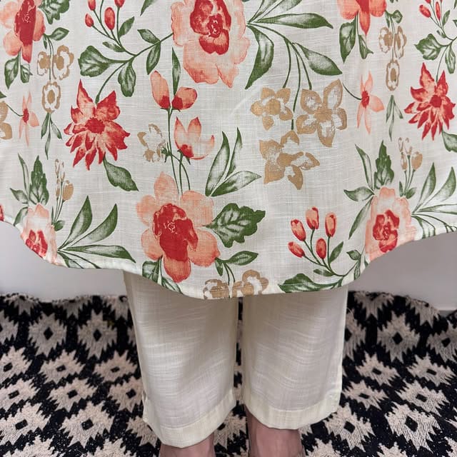 Floral Flared Kurta With Pant
