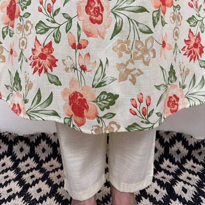 Floral Flared Kurta With Pant