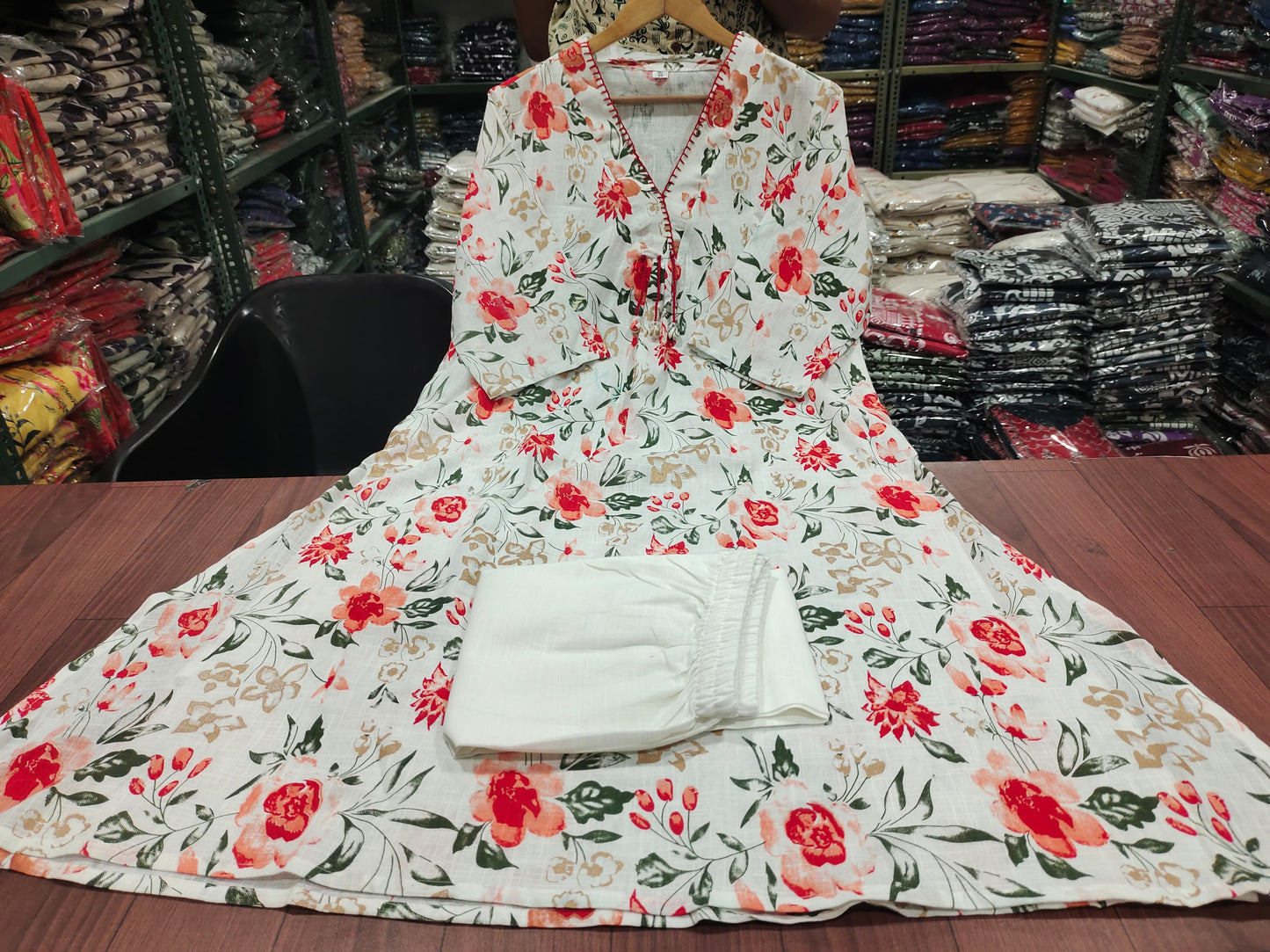 Floral Flared Kurta With Pant