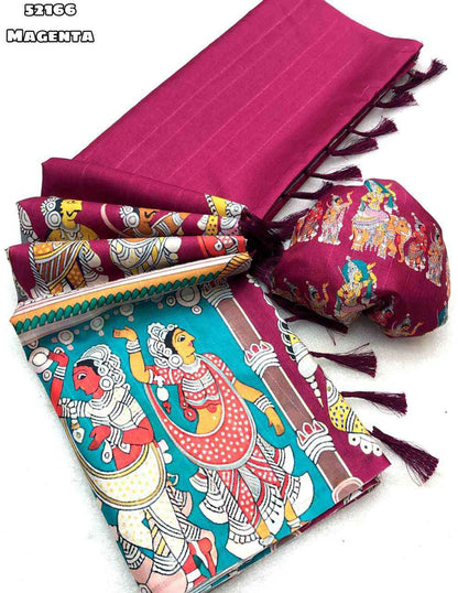 Handloom Tussar Silk Kalamkari