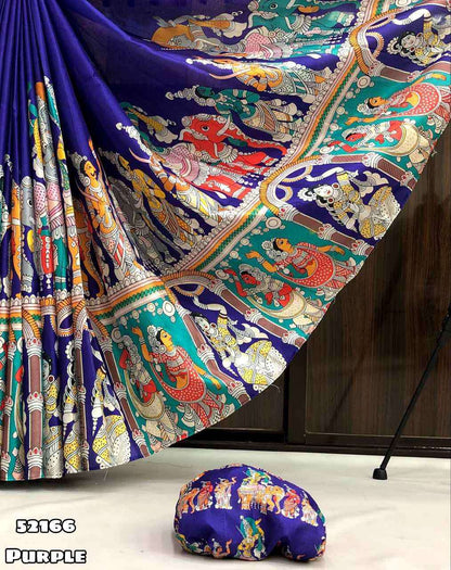 Handloom Tussar Silk Kalamkari