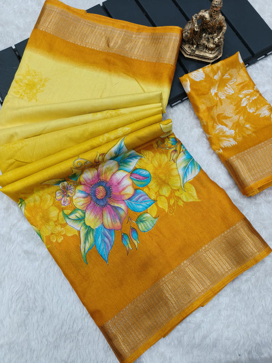 Heavy Dola Silk Print Saree