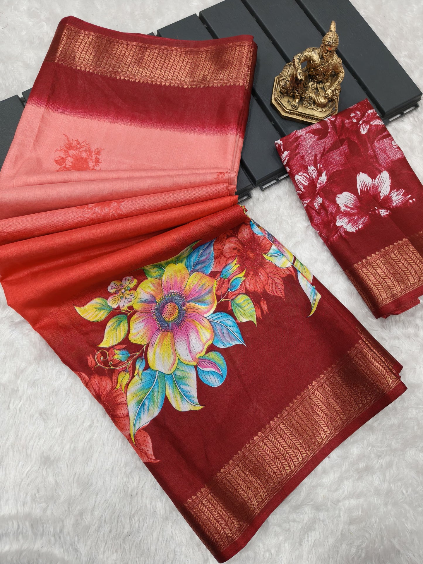 Heavy Dola Silk Print Saree
