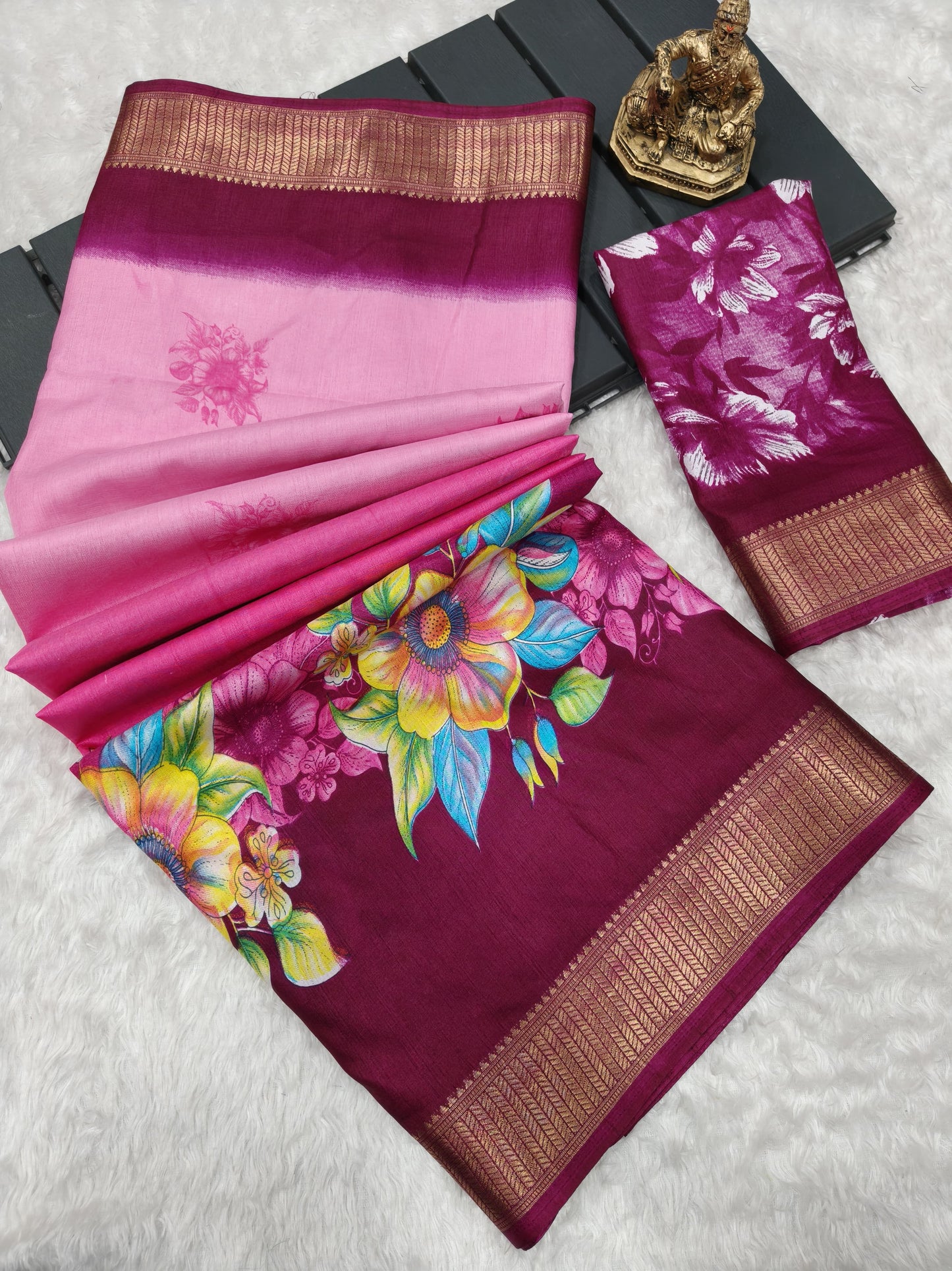 Heavy Dola Silk Print Saree