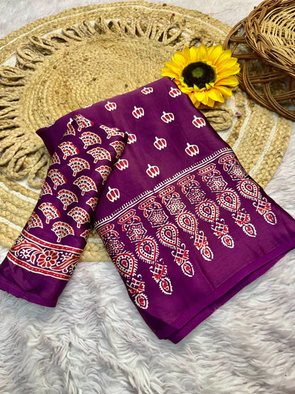 Lagdi Pure Gajji Soft Silk Saree