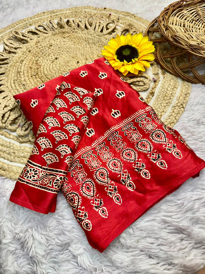 Lagdi Pure Gajji Soft Silk Saree