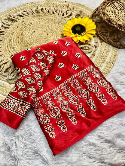 Lagdi Pure Gajji Soft Silk Saree