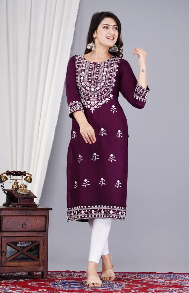 Chikan Embroidery Kurti