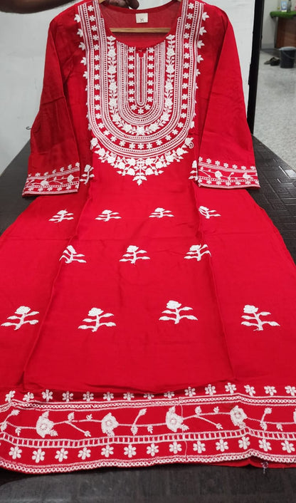 Chikan Embroidery Kurti