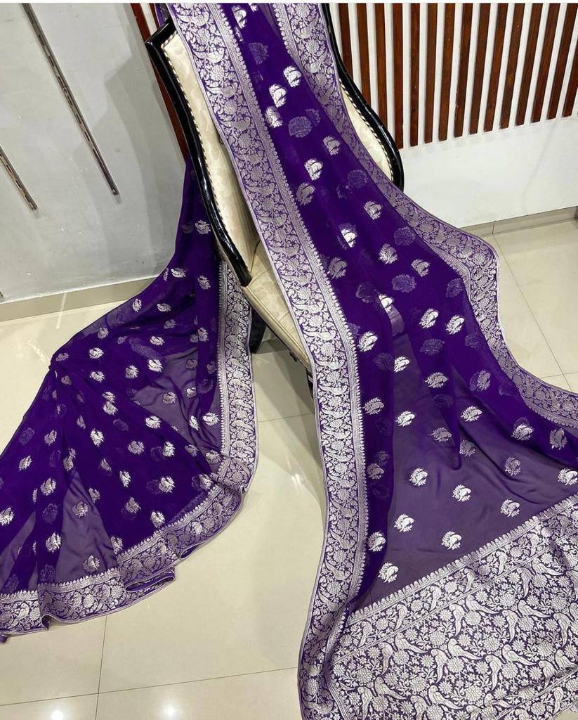 Pure Crepe Georgette Silk Saree