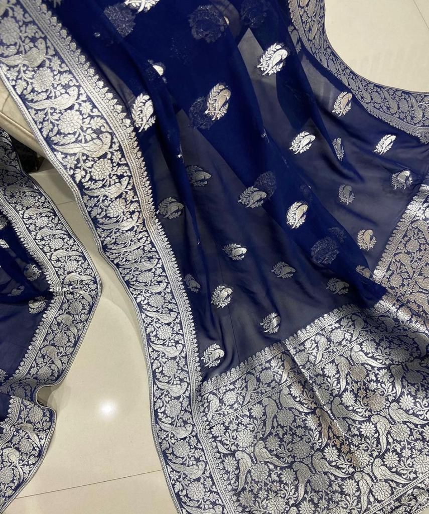 Pure Crepe Georgette Silk Saree