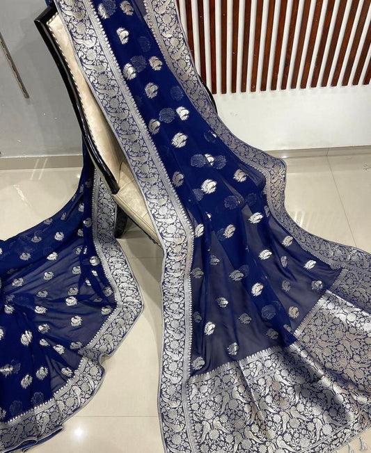 Pure Crepe Georgette Silk Saree