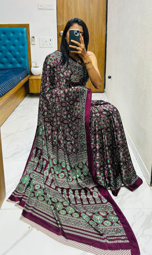 Lagdi Pure Gajji Soft Silk Saree