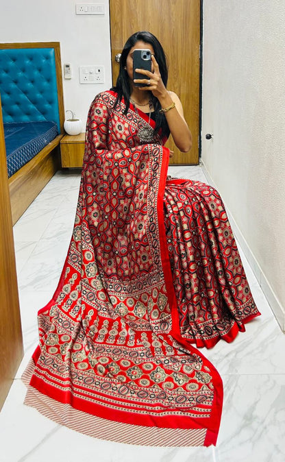 Lagdi Pure Gajji Soft Silk Saree