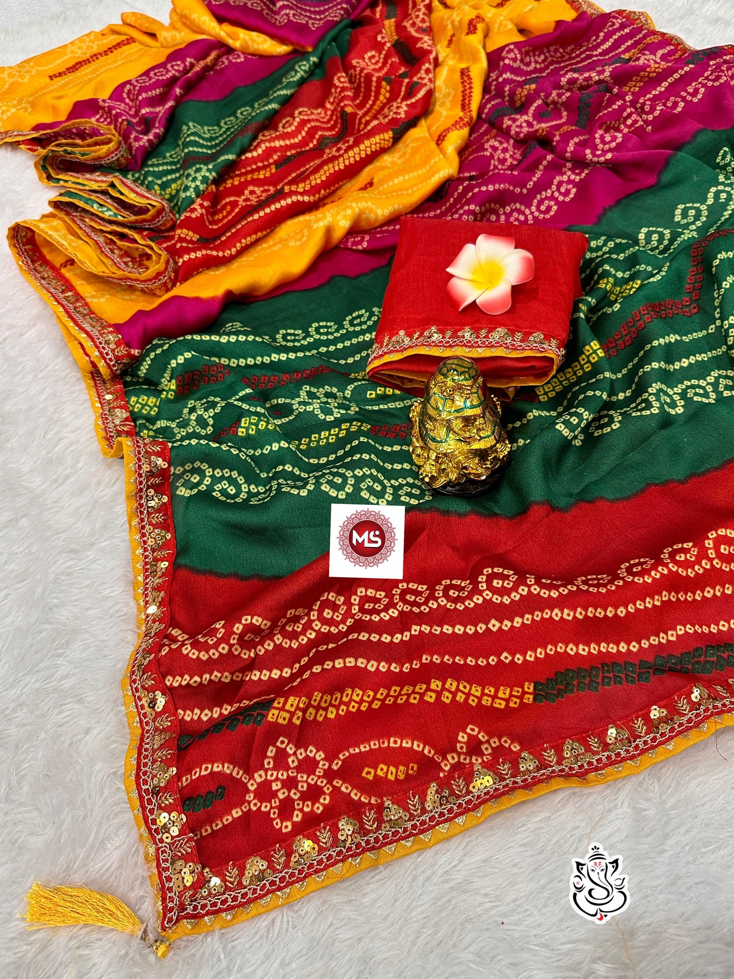 Pachrangi Bandhej Saree