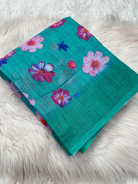 Soft Linen Kalamkari Saree