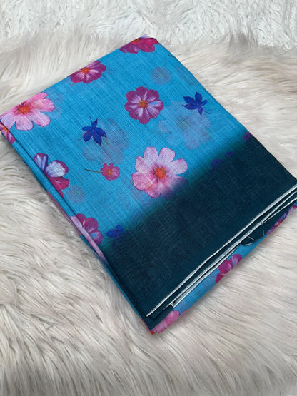 Soft Linen Kalamkari Saree