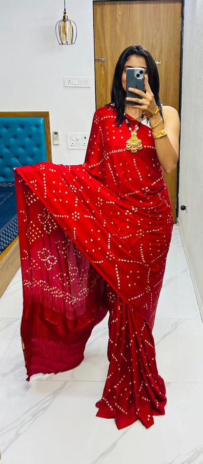 Gaji Silk Original Bandhani Saree