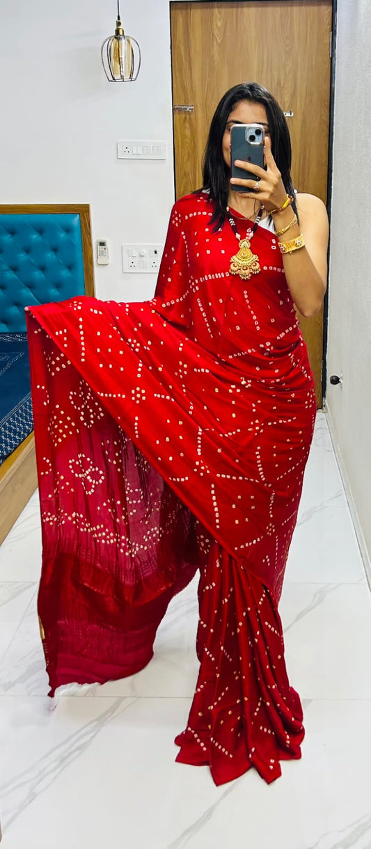 Gaji Silk Original Bandhani Saree