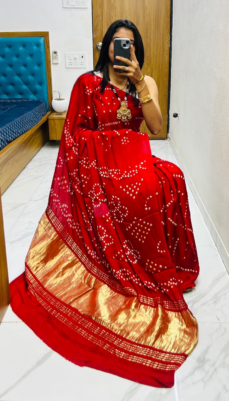 Gaji Silk Original Bandhani Saree