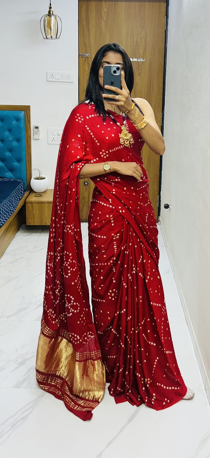 Gaji Silk Original Bandhani Saree