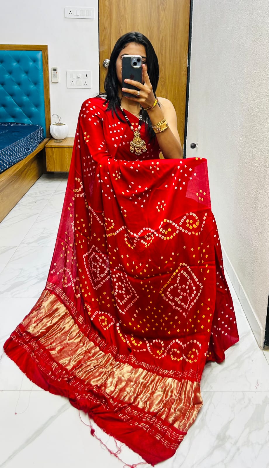 Gaji Silk Original Bandhani Saree