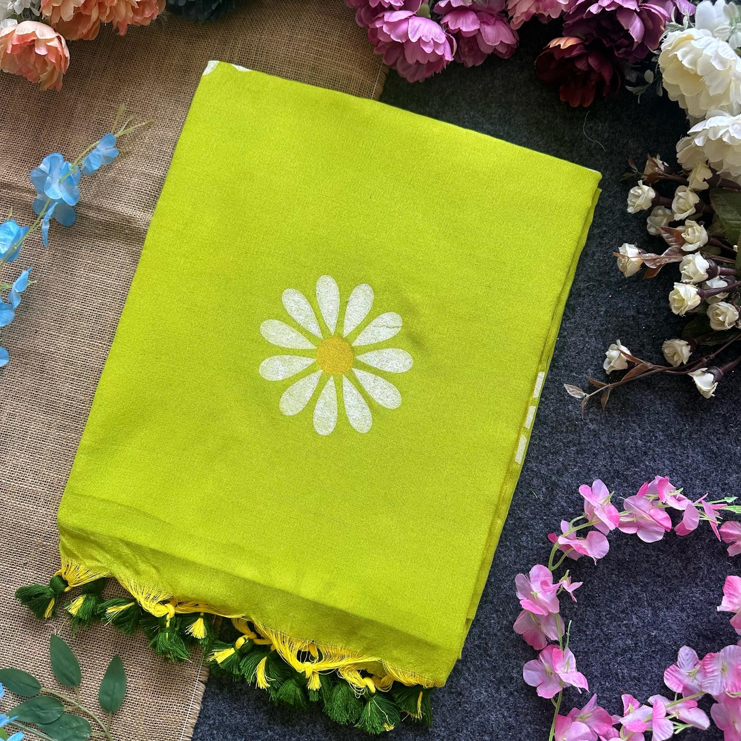 Sunflower Print Saree