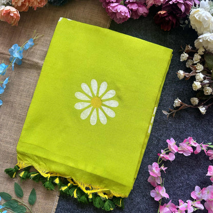 Sunflower Print Saree