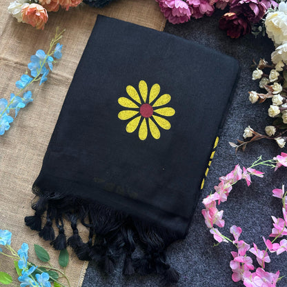 Sunflower Print Saree