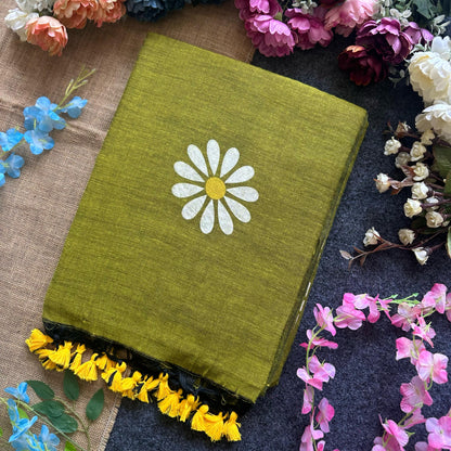 Sunflower Print Saree