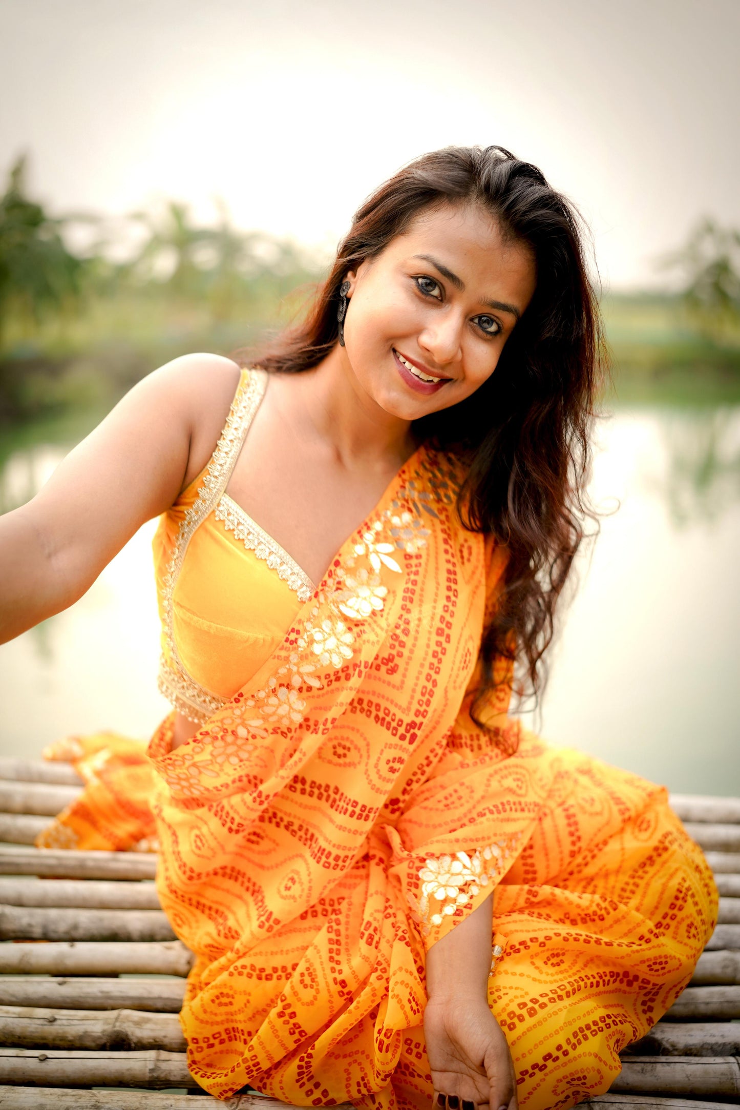 Gota Patti With Bandhani