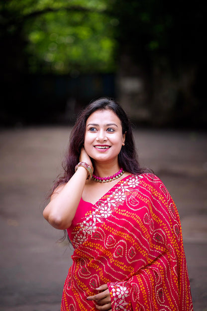 Gota Patti With Bandhani