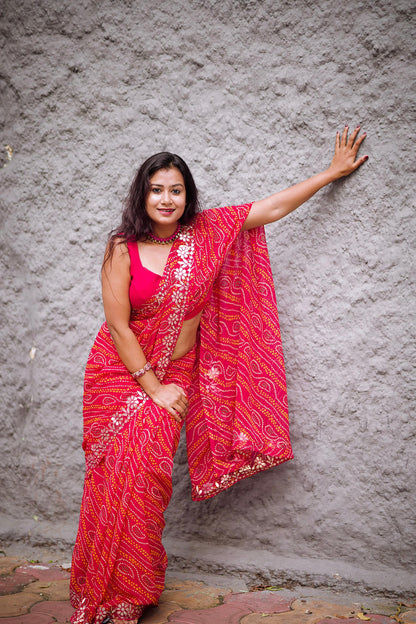 Gota Patti With Bandhani