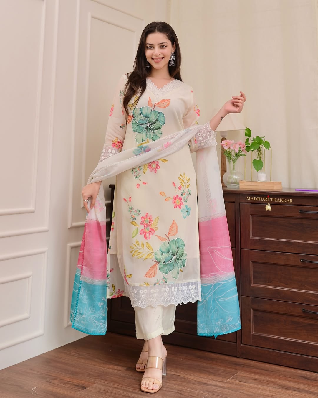 Reshmi Organza Dupatta Pant Set